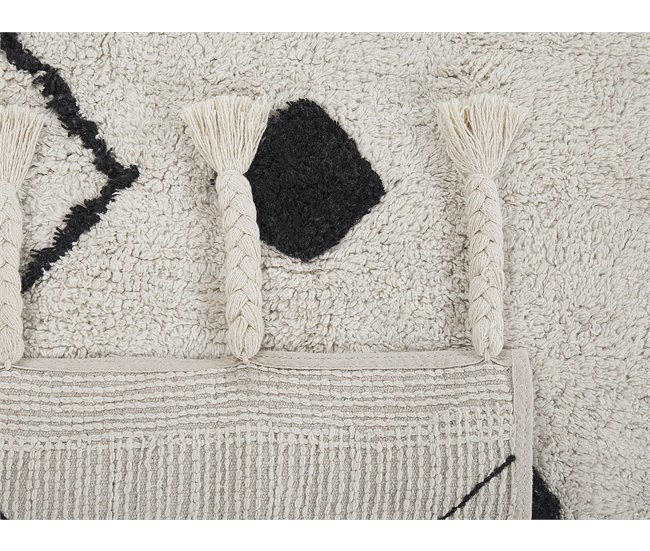 Beliani Alfombra de pelo corto KHEMISSET 160x230 Blanco/ Beige