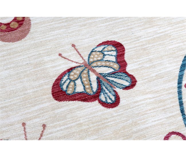 Alfombra infl TOYS 75326 Mariposas para niños moderno Crema