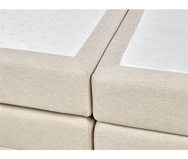 Beliani Cama continental con almacenaje Poliéster MINISTER 168x209 Beige