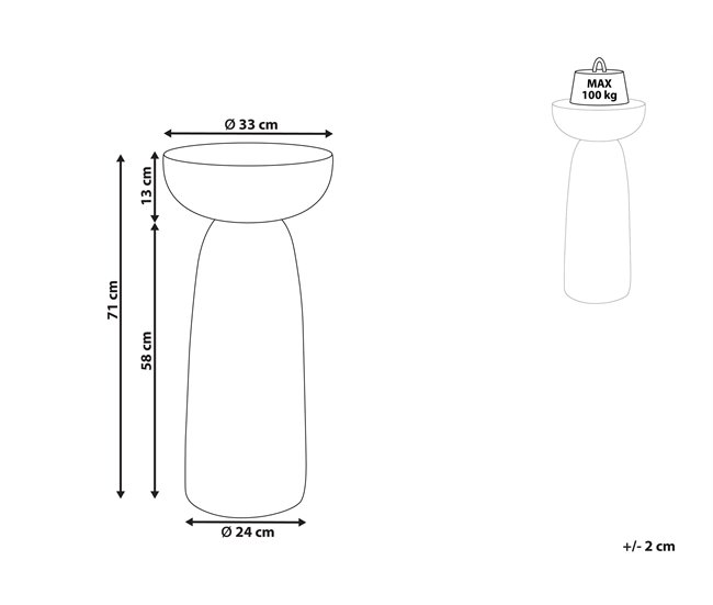 Beliani Mesa auxiliar CADINI Crema