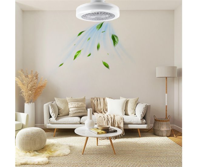 Ventilador Techo Plafón LED RGB Ventiladores de Techo Motor DC Blanco
