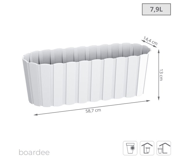 Jardinera para balcón BOARDEE BASIC 7,9L Blanco