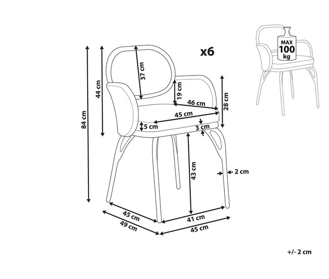Beliani Silla de jardín PRATELLO Grafito