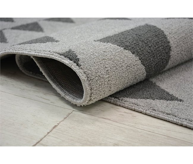 Alfombra SENSE MICRO 81243 Triángulos 160x230 Antracita