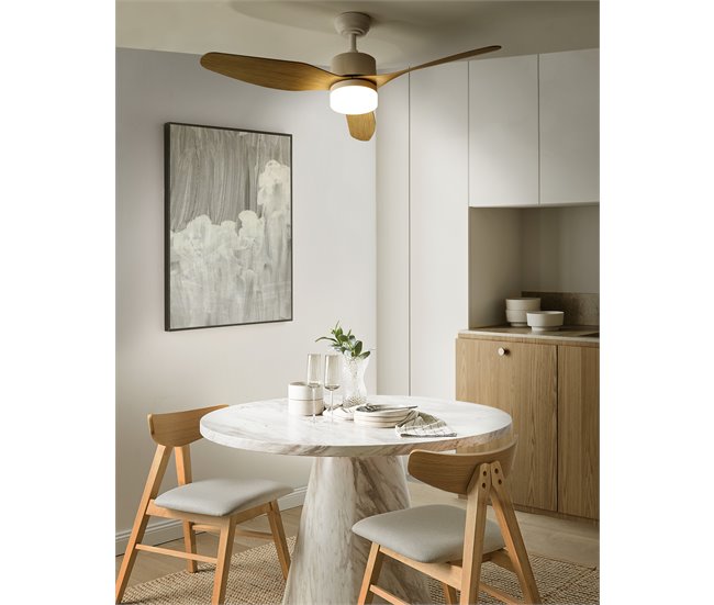 Beliani Lámpara de techo con ventilador ANDERSON Blanco/ Madera