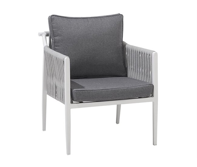 Beliani Conjunto de jardín Aluminio LATINA Blanco