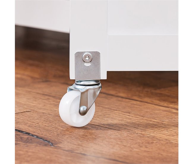 Aparador de Almacenamiento con Encimera Isla KNL10-WN SoBuy ES Blanco/ Madera
