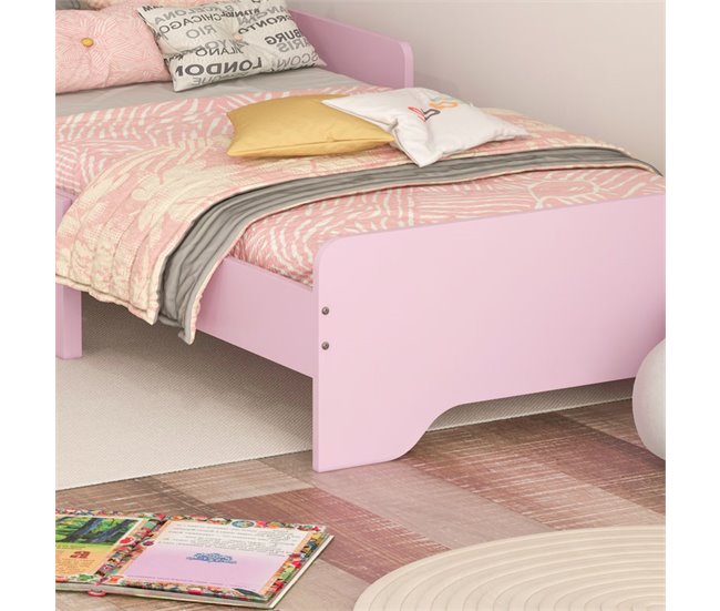 Cama Infantil MDF, Tablero Multicapa ZONEKIZ Rosa