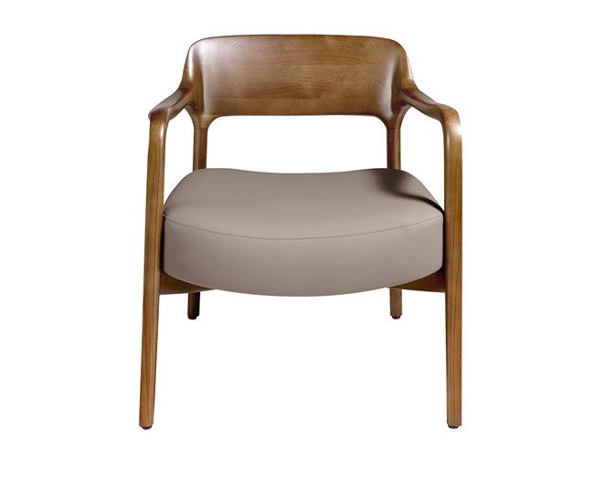 ANGEL CERDA Sillón nogal y polipiel visón Nogal