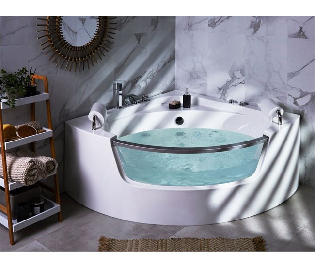 Beliani Bañera esquinera MANGLE 136x187 Blanco