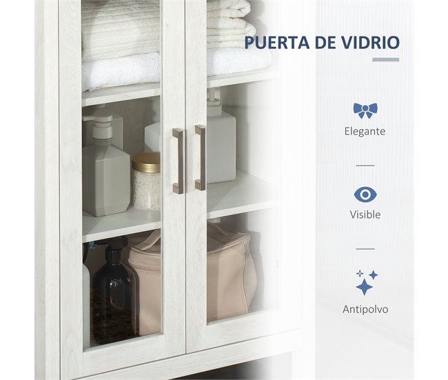 Armario de Baño Melamina de Madera kleankin, hogar - baño Blanco