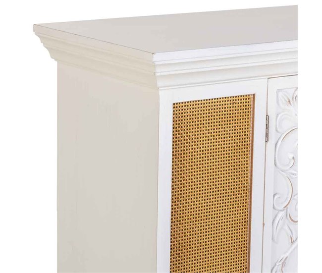 Aparador de madera  envejecido de 2 puertas Blanco
