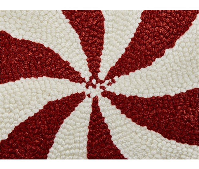 Beliani Cojín decorativo SPIRAL CANDY Blanco/ Rojo