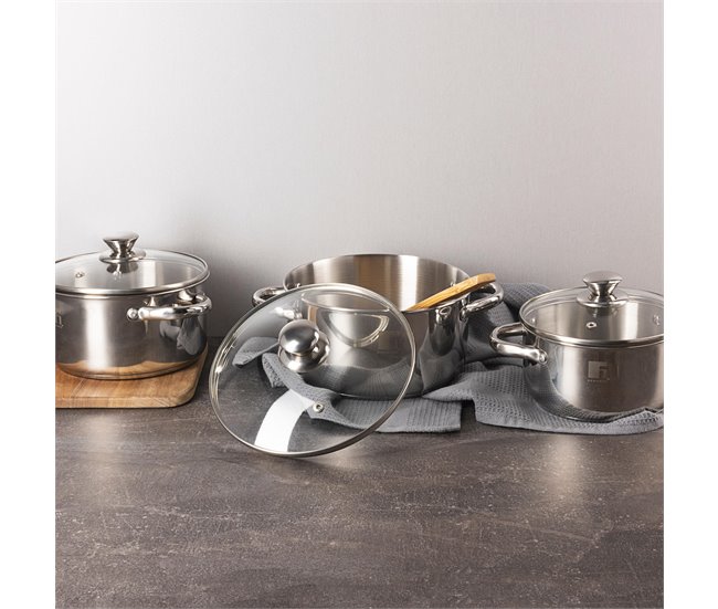Cacerola 3 piezas Alea Bergner Plateado