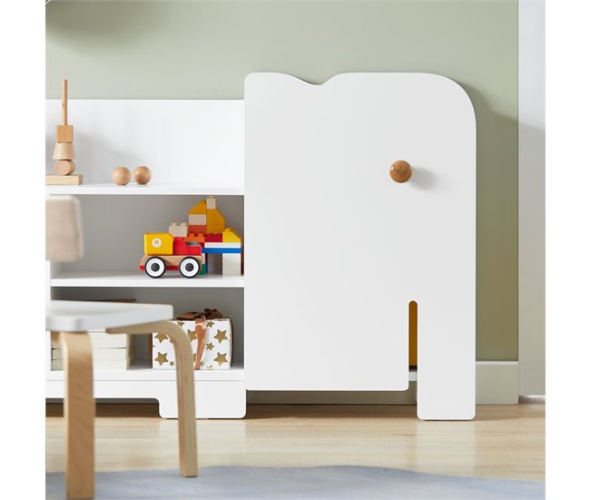 Estantería Infantil en Forma de Elefante KMB62-W SoBuy Blanco
