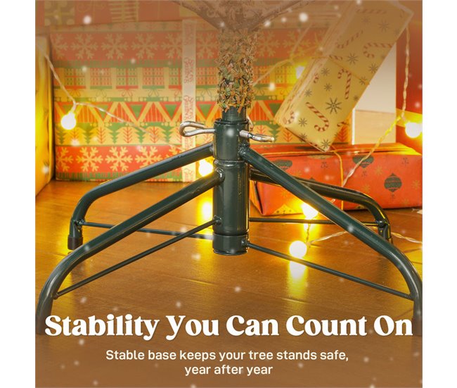 Árbol de Navidad Plástico, Metal HOMCOM, hogar - decoración Verde