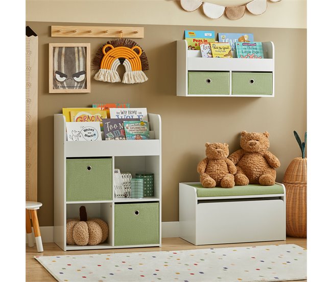 Organizador de Juguetes Banco para niño SoBuy KMB80-W Blanco