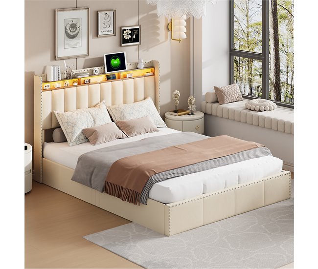 Estructura de cama 142x210 Beige