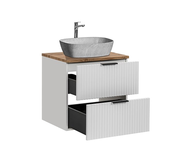 Mueble lavabo individual efecto piedra de Adriel Blanco