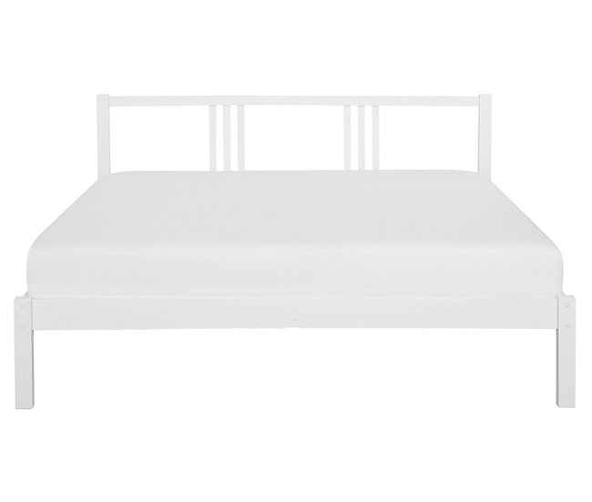 Beliani Cama Madera de pino VANNES 167x209 Blanco