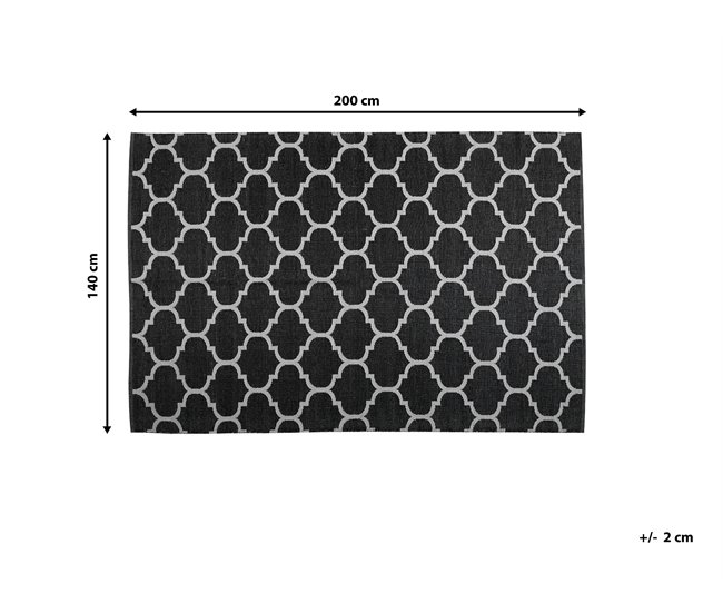 Beliani Alfombra de exterior ALADANA 140x200 Negro