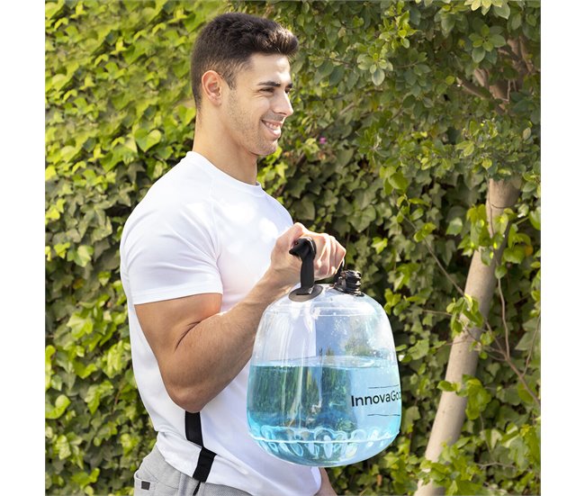 Pesa Rusa de Agua para Entrenamiento Fitness con Guía de Ejercicios Negro