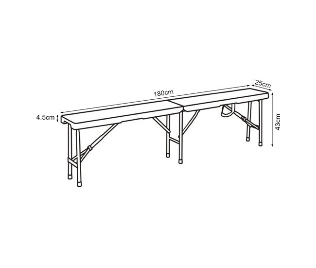 Banco plegable Ljusnarsberg para 4 personas metal/plástico Blanco