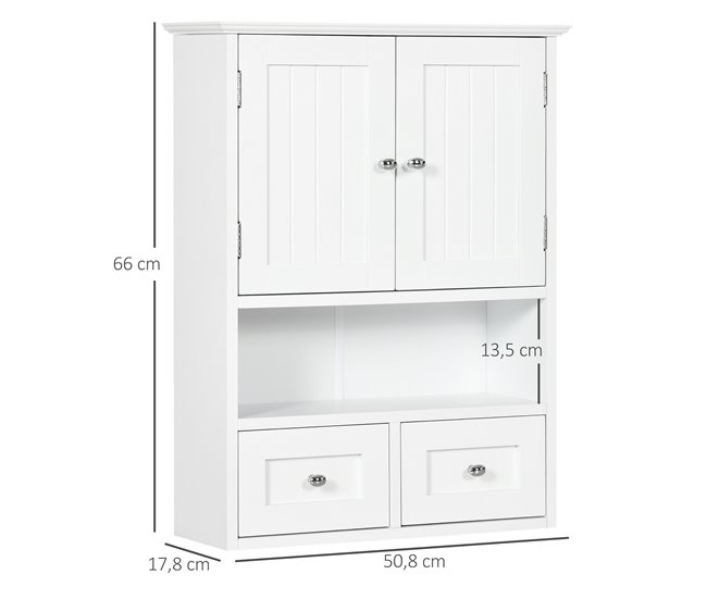 Armario de Pared MDF kleankin, hogar - baño 50 Blanco