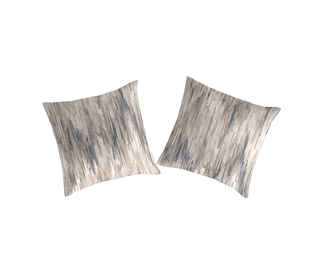 2 Fundas de almohada 100% algodón percal KANNO Gris