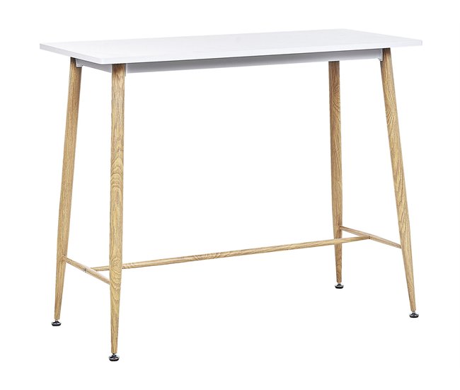 Beliani Mesa de bar CHAVES 50x110 Blanco