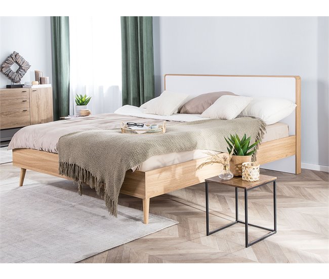 Beliani Cama LED MDF SERRIS 188x215 Marron