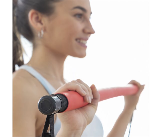 Barra de Fitness con Bandas Elásticas y Guía de Ejercicios Negro