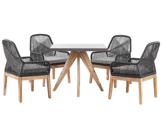 Beliani Conjunto de comedor OLBIA Gris Claro