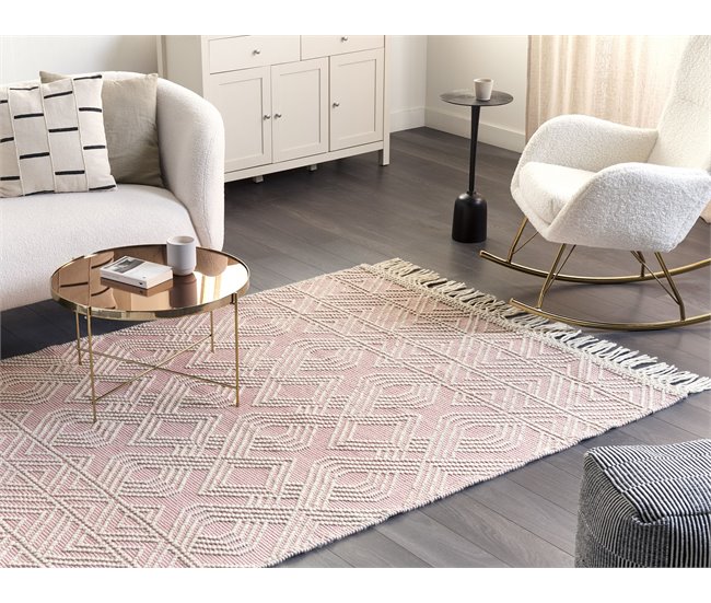 Beliani Alfombra de pelo corto ADANA 160x230 Rosa Talco