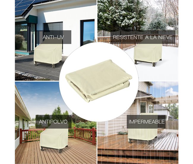 Funda Protectora para Sillas Tela Oxford Outsunny Beige