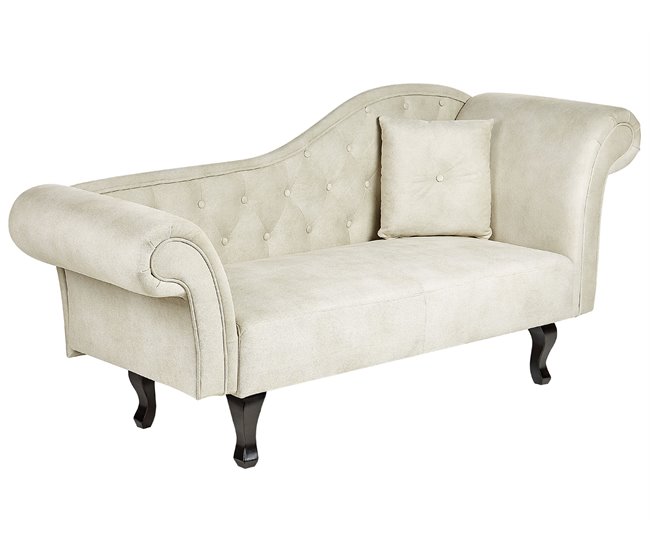 Beliani Chaise longue derecho Terciopelo LATTES Beige