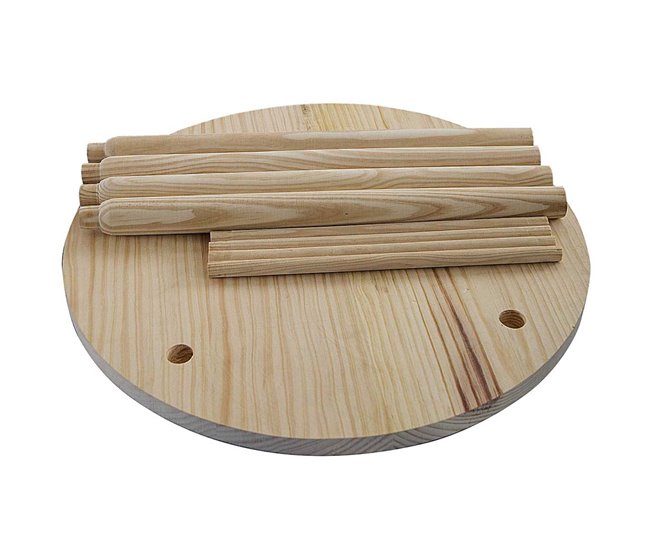 WELL HOME - Conjunto infantil (Mesa + 2 taburetes) en madera de pino Marron