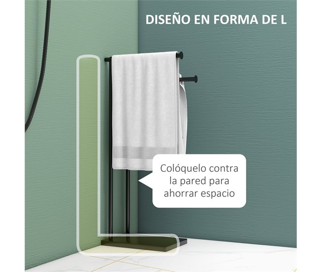 Toallero de Pie Metal HOMCOM, hogar - baño Negro