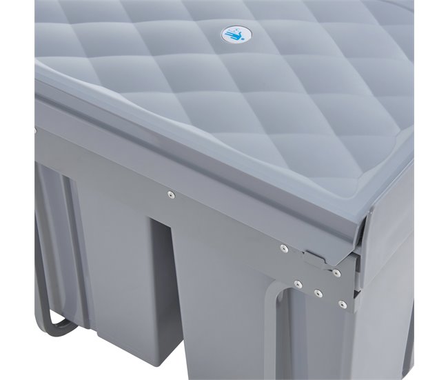 Cubo de basura extraíble Froland capacidad 2x10L + 1x20L plástico Gris