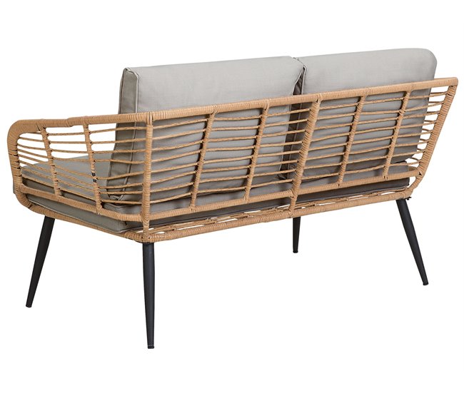 Beliani Conjunto de jardín Ratán sintético CORINTH II Gris Claro