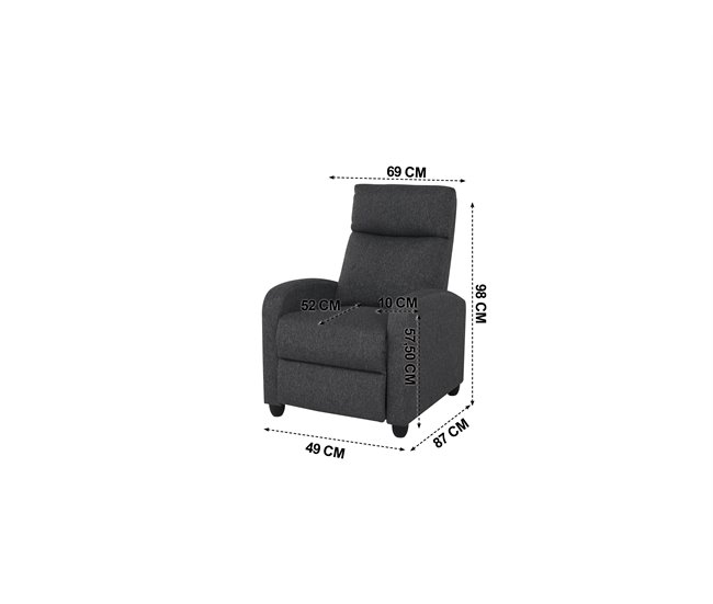 Sillón relax manual EROS gris oscuro Gris Oscuro