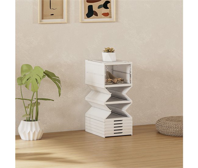 Cajas para Zapatos Plástico HOMCOM, hogar - muebles de recibidor Blanco