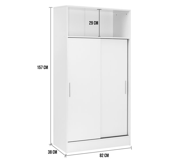 Armario hogar multiusos de gran capacidad con puertas correderas Blanco