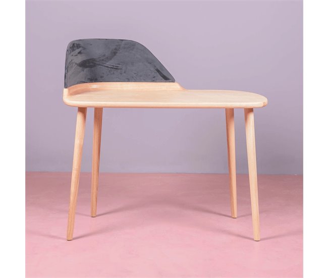 Escritorio de diseño en madera y terciopelo - Cattelan 109x56 Fresno