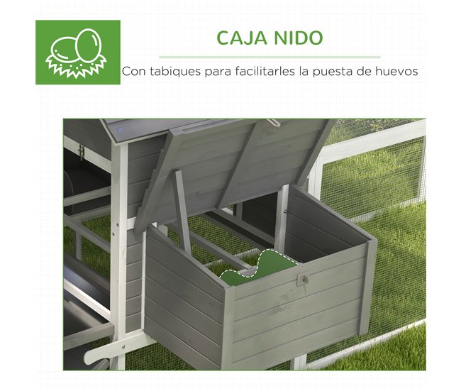 Gallinero Madera de Abeto Gris