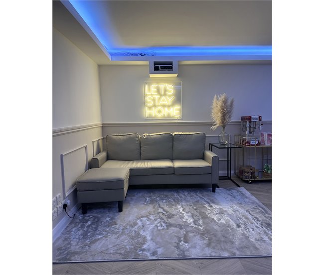 Beliani Sofá de 3 plazas Poliéster AVESTA Azul Marino