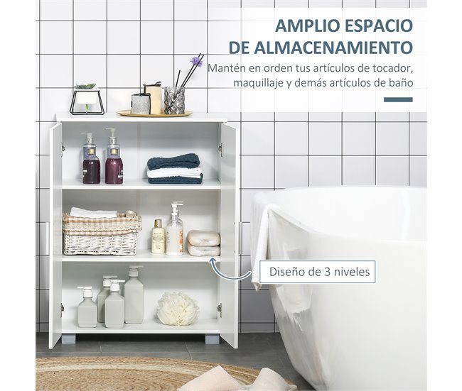 Armario de Baño MDF kleankin, hogar - baño 60 Blanco