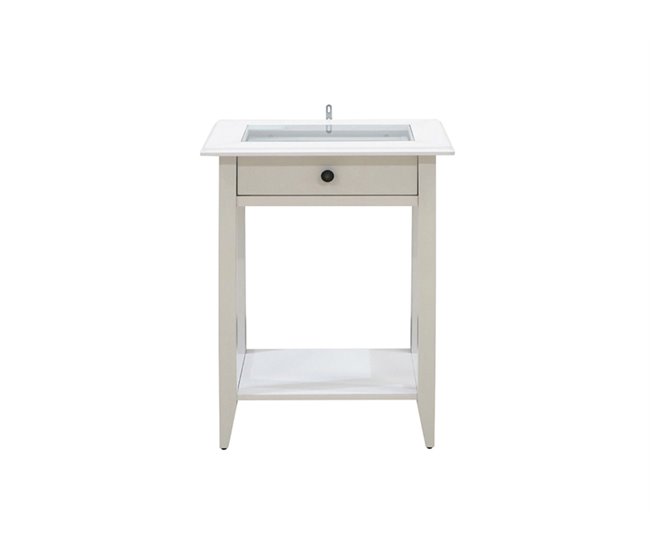Mesa auxiliar con 1 cajón MELODY Blanco