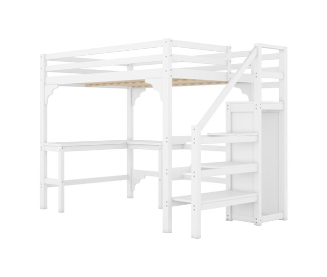 Cama alta para niños Blanco