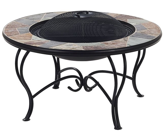 Beliani Fogón de madera EREBUS Negro